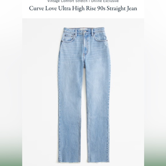 Abercrombie & Fitch curve love ultra high rise 90’s straight jean - Picture 1 of 7